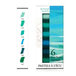 Sennelier Pastelli Soft Ecu, Set 6 1/2 Pastelli Mare Smeraldo