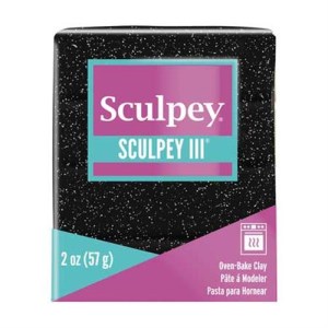 Sculpey Iii -- Black Glitter New!