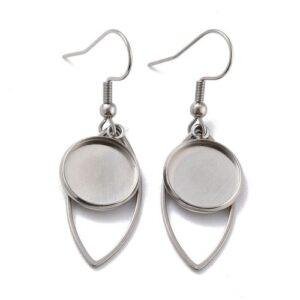 Bigiotteria Orecchini Occhio Acciaio Inox Vassoio 12Mm 2Pz STAS Z036 13P