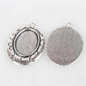 Bigiotteria Pendente Argentato 18X25mm X TIBEP N003 34AS