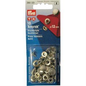 Bottoni A Pressione Prym Anorak Argento 12Mm Refill 10Pz 390 331 390