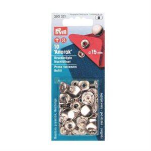 Bottoni A Pressione Prym Anorak Bianco 15Mm Refill 10Pz 390 321 390