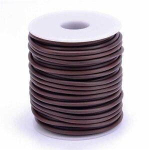 Cavo Caucciu 3Mm Foro 15Mm 25Mt Marrone RCOR R007 3mm