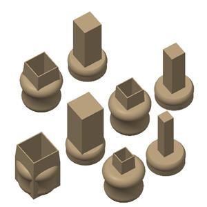 Cutter Espulsione Resina Quadrato Set 4Pz 06 08 10 125Cm QUASET