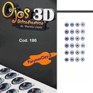 Occhi Ojos 3D Autoadesivi Chico 186 Azzurro CH 186A