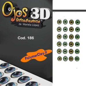 Occhi Ojos 3D Autoadesivi Chico 186 Verde CH 186V