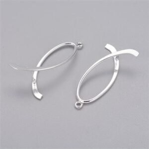 Pinch Bails In Ottone Argento 17X38mm KK612 S