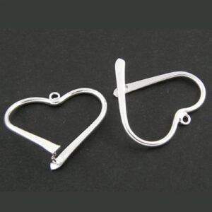 Pinch Bails In Ottone Argento 26X22mm Cuore KK198 S