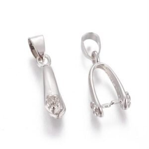 Pinch Bails In Ottone Platino 25X11mm KK47