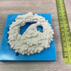Stampo Silicone Artigianale Ghirlanda Babbo Natale 8Cm