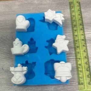 Stampo Silicone Artigianale Natale 6Pz Ass Da 25X25 A 3X3 Cm