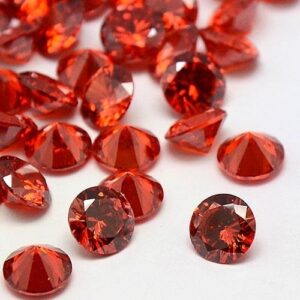 Pietra Sintetica Tonda Zircone 2mm Rosso Arancio 50pz Zirc M002 002
