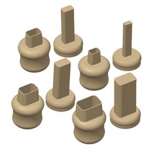 Cutter Espulsione Resina Rettangolo Round Set 4pz 0 6 0 8 1 0 1 Rroset