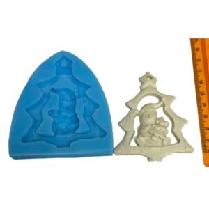 Stampo Silicone Artigianale Pen Albero Snowman H. 7 5x6 1cm