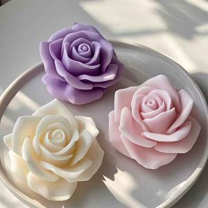 Stampo Silicone Per Candele Rosa 60x36mm