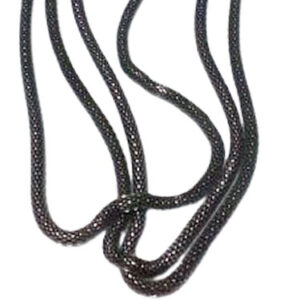 Collana 3 Fili Circa 48cm Diam 4mm Metallo Smaltato Antracite M