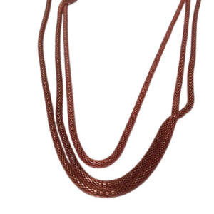 Collana 3 Fili Circa 48cm Diam 4mm Metallo Smaltato Rame Metal