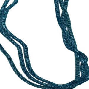 Collana 3 Fili Circa 48cm Diam 4mm Metallo Smaltato Turchese Me