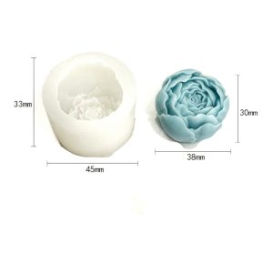 Stampo Silicone Per Candele Peonia Chiusa 38mm X 30mm Altezza