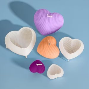 Stampo Silicone Candele Tris Cuori 10 3x9 8cm 7 9x7cm 5 2x4 7cm